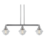 Innovations Lighting Small Oxford 3 Light 40" Wide Linear Chandelier Polished Nickel / Clear