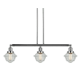 Innovations Lighting Small Oxford 3 Light 40" Wide Linear Chandelier Polished Nickel / Seedy