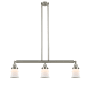 Innovations Lighting Small Canton 3 Light 39" Wide Linear Chandelier Brushed Satin Nickel / Matte White