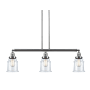 Innovations Lighting Canton 3 Light 39" Wide Linear Chandelier Brushed Satin Nickel / Clear