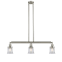 Innovations Lighting Small Canton 3 Light 39" Wide Linear Chandelier Brushed Satin Nickel / Clear