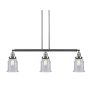 Innovations Lighting Canton 3 Light 39" Wide Linear Chandelier Brushed Satin Nickel / Seedy