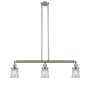 Innovations Lighting Small Canton 3 Light 39" Wide Linear Chandelier Brushed Satin Nickel / Seedy