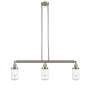 Innovations Lighting Dover 3 Light 37" Wide Linear Chandelier Brushed Satin Nickel / Clear