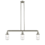 Innovations Lighting Dover 3 Light 37" Wide Linear Chandelier Brushed Satin Nickel / Seedy