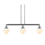 Innovations Lighting Small Oxford 3 Light 40" Wide Linear Chandelier Brushed Satin Nickel / Matte White Cased