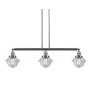 Innovations Lighting Small Oxford 3 Light 40" Wide Linear Chandelier Brushed Satin Nickel / Clear