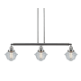 Innovations Lighting Small Oxford 3 Light 40" Wide Linear Chandelier Brushed Satin Nickel / Seedy