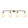 Innovations Lighting Beacon 4 Light 44" Wide Vanity Light Antique Brass / Matte White