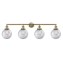 Innovations Lighting Beacon 4 Light 44" Wide Vanity Light Antique Brass / Clear