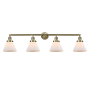 Innovations Lighting Cone 4 Light 44" Wide Vanity Light Antique Brass / Matte White