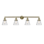 Innovations Lighting Cone 4 Light 43" Wide Vanity Light Antique Brass / Seedy