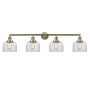 Innovations Lighting Bell 4 Light 44" Wide Vanity Light Antique Brass / Clear