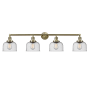Innovations Lighting Bell 4 Light 44" Wide Vanity Light Antique Brass / Seedy