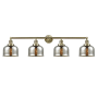 Innovations Lighting Bell 4 Light 45" Wide Vanity Light Antique Brass / Silver Plated Mercury