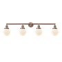 Innovations Lighting Beacon 4 Light 42" Wide Vanity Light Antique Copper / Matte White Cased