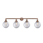 Innovations Lighting Beacon 4 Light 44" Wide Vanity Light Antique Copper / Clear