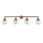 Innovations Lighting Beacon 4 Light 42" Wide Vanity Light Antique Copper / Seedy