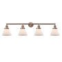 Innovations Lighting Cone 4 Light 44" Wide Commercial Vanity Light Antique Copper / Matte White Cased