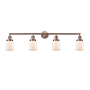 Innovations Lighting Bell 4 Light 42" Wide Commercial Vanity Light Antique Copper / Matte White Cased