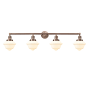 Innovations Lighting Small Oxford 4 Light 46" Wide Bathroom Vanity Light Antique Copper / Matte White Cased