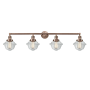Innovations Lighting Small Oxford 4 Light 46" Wide Bathroom Vanity Light Antique Copper / Clear