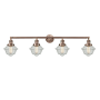 Innovations Lighting Small Oxford 4 Light 46" Wide Bathroom Vanity Light Antique Copper / Seedy