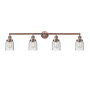 Innovations Lighting Bell 4 Light 42" Wide Commercial Vanity Light Antique Copper / Seedy