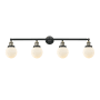 Innovations Lighting Beacon 4 Light 42" Wide Vanity Light Black Antique Brass / Matte White