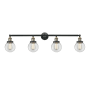 Innovations Lighting Beacon 4 Light 42" Wide Vanity Light Black Antique Brass / Clear