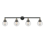 Innovations Lighting Beacon 4 Light 42" Wide Vanity Light Black Antique Brass / Seedy