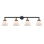 Innovations Lighting Cone 4 Light 44" Wide Commercial Vanity Light Black Antique Brass / Matte White