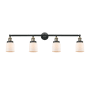 Innovations Lighting Bell 4 Light 42" Wide Commercial Vanity Light Black Antique Brass / Matte White
