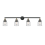 Innovations Lighting Bell 4 Light 42" Wide Commercial Vanity Light Black Antique Brass / Clear