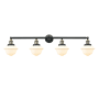 Innovations Lighting Small Oxford 4 Light 46" Wide Bathroom Vanity Light Black Antique Brass / Matte White