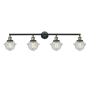 Innovations Lighting Small Oxford 4 Light 46" Wide Bathroom Vanity Light Black Antique Brass / Seedy