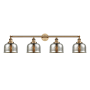 Innovations Lighting Bell 4 Light 45" Wide Vanity Light Brushed Brass / Silver Plated Mercury