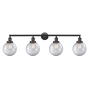 Innovations Lighting Beacon 4 Light 44" Wide Vanity Light Matte Black / Clear