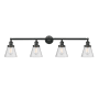 Innovations Lighting Cone 4 Light 42" Wide Vanity Light Matte Black / Seedy