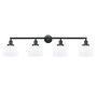 Innovations Lighting Bell 4 Light 44" Wide Vanity Light Matte Black / Matte White