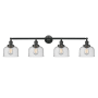 Innovations Lighting Bell 4 Light 44" Wide Vanity Light Matte Black / Seedy