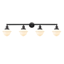 Innovations Lighting Small Oxford 4 Light 46" Wide Bathroom Vanity Light Matte Black / Matte White Cased
