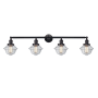 Innovations Lighting Small Oxford 4 Light 46" Wide Bathroom Vanity Light Matte Black / Clear