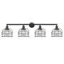 Innovations Lighting Large Bell Cage 4 Light 45" Wide Bathroom Vanity Light Matte Black / Seedy