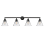 Innovations Lighting Cone 4 Light 44" Wide Commercial Vanity Light Oil Rubbed Bronze / Clear
