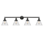 Innovations Lighting Cone 4 Light 44" Wide Commercial Vanity Light Oil Rubbed Bronze / Seedy