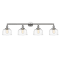 Innovations Lighting Bell 4 Light 44" Wide Vanity Light Polished Chrome / Clear Deco Swirl