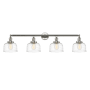 Innovations Lighting Bell 4 Light 44" Wide Vanity Light Polished Nickel / Clear Deco Swirl