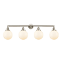 Innovations Lighting Beacon 4 Light 44" Wide Vanity Light Brushed Satin Nickel / Matte White