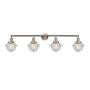 Innovations Lighting Small Oxford 4 Light 46" Wide Bathroom Vanity Light Brushed Satin Nickel / Seedy